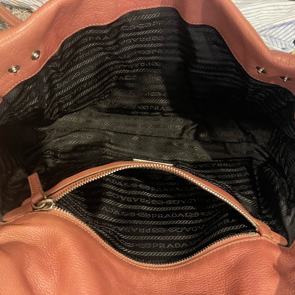 Prada Tan Leather Shoulder Bag - Picture 7 of 12